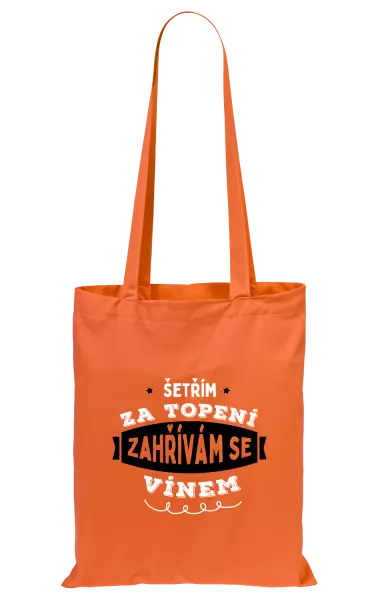 Látková taška Zahřívám se vínem