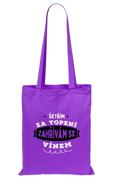 Látková taška Zahřívám se vínem
