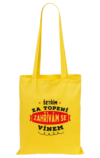 Látková taška Zahřívám se vínem