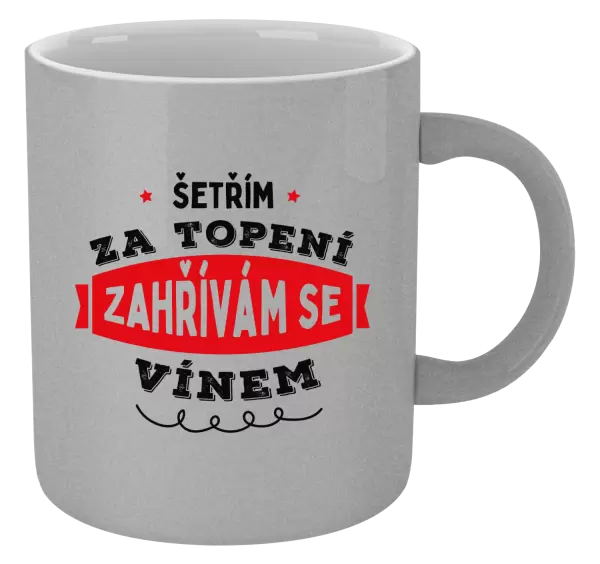 Metalický hrnek Zahřívám se vínem