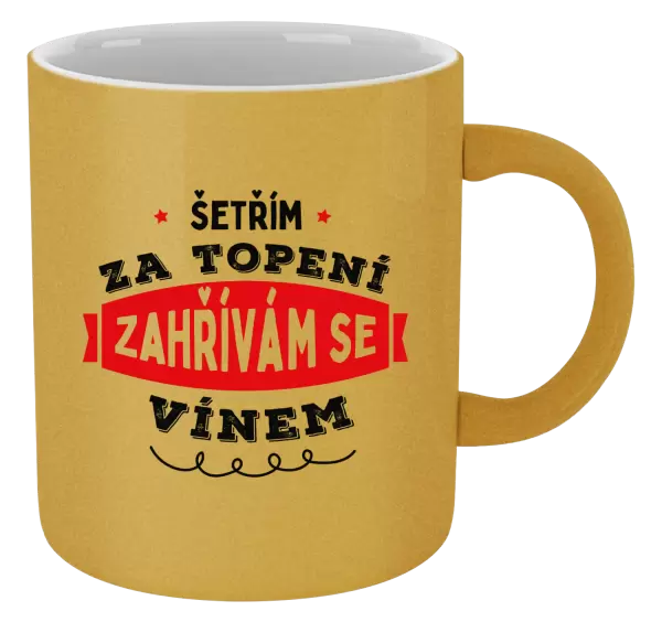 Metalický hrnek Zahřívám se vínem