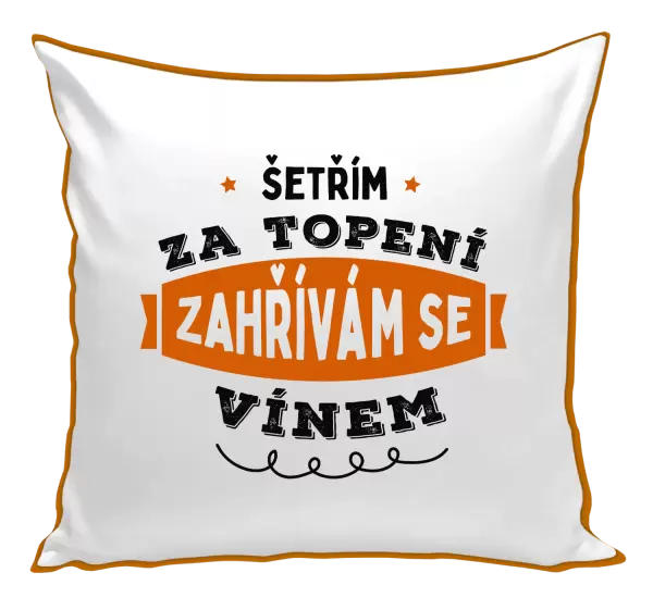 Polštář Zahřívám se vínem