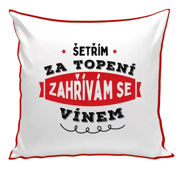 Polštář Zahřívám se vínem