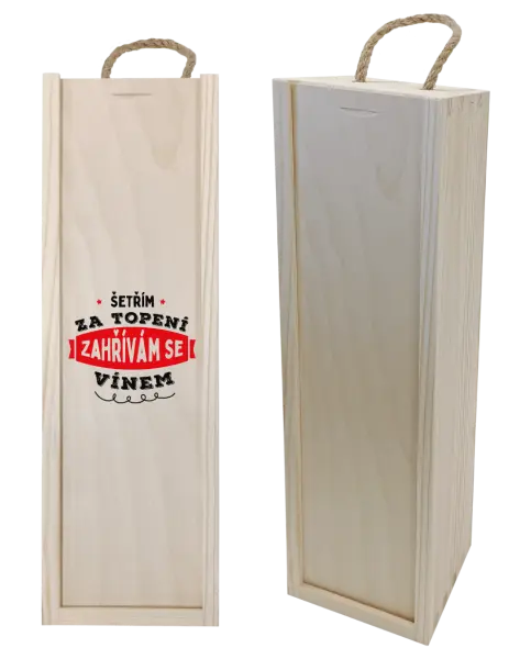 Truhla na víno dřevěná Zahřívám se vínem
