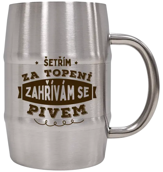Nerezový chladicí půllitr Zahřívám se pivem