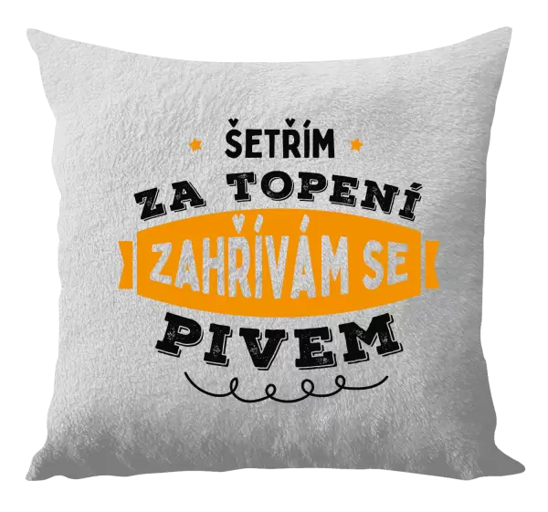 Polštář Zahřívám se pivem