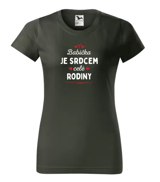 Dámské tričko Babička je srdcem celé rodiny
