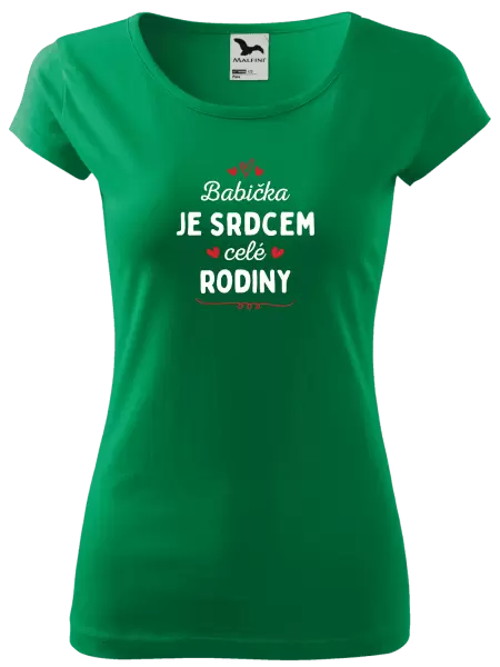 Dámské tričko Babička je srdcem celé rodiny