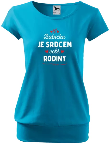 Dámské tričko Babička je srdcem celé rodiny