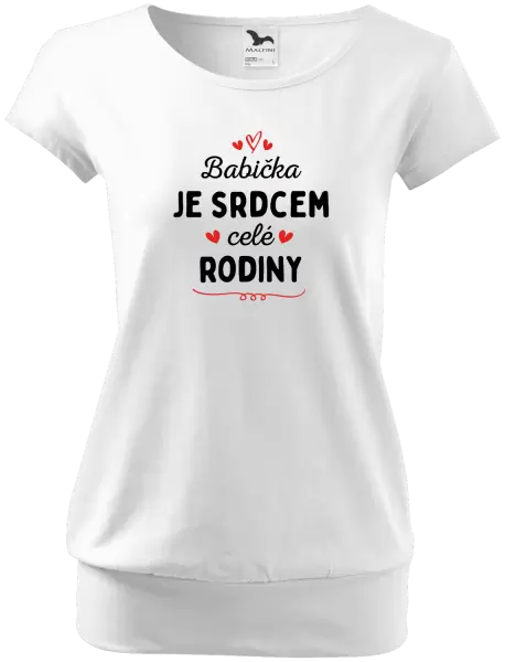 Dámské tričko Babička je srdcem celé rodiny