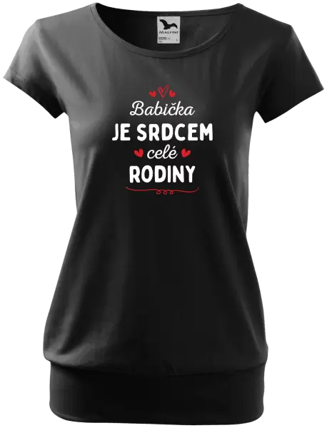Dámské tričko Babička je srdcem celé rodiny