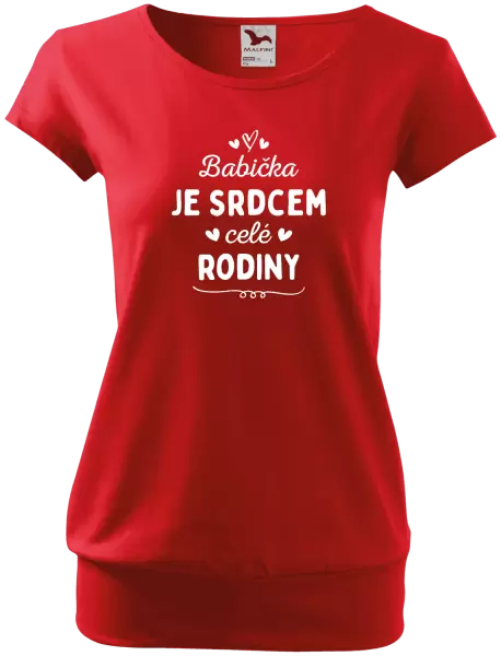 Dámské tričko Babička je srdcem celé rodiny