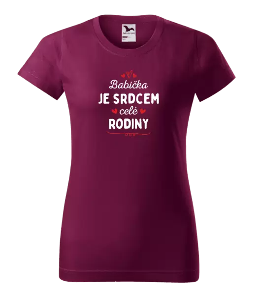 Dámské tričko Babička je srdcem celé rodiny