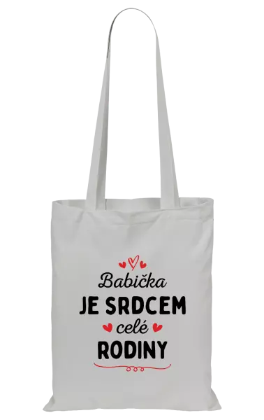 Látková taška Babička je srdcem celé rodiny