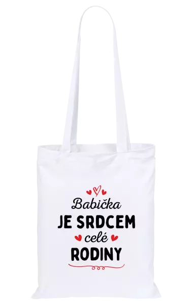 Látková taška Babička je srdcem celé rodiny