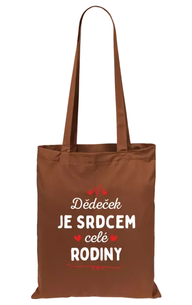 Látková taška Dědeček je srdcem celé rodiny