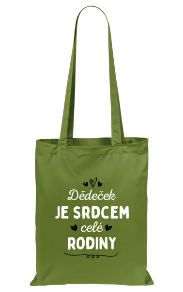 Látková taška Dědeček je srdcem celé rodiny