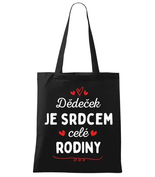 Látková taška Dědeček je srdcem celé rodiny