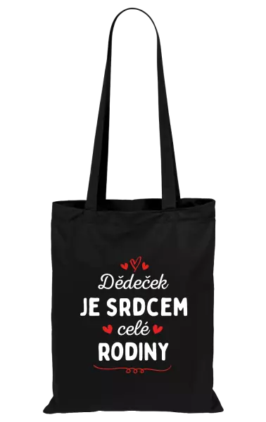 Látková taška Dědeček je srdcem celé rodiny