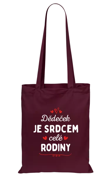 Látková taška Dědeček je srdcem celé rodiny