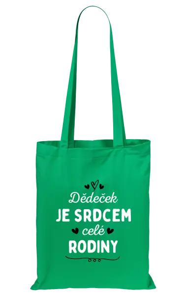 Látková taška Dědeček je srdcem celé rodiny