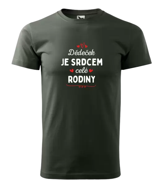Pánské tričko Dědeček je srdcem celé rodiny