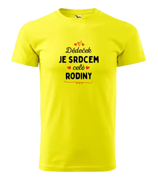Pánské tričko Dědeček je srdcem celé rodiny