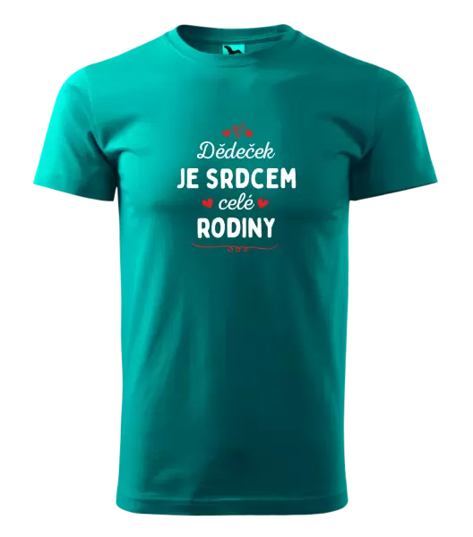 Pánské tričko Dědeček je srdcem celé rodiny