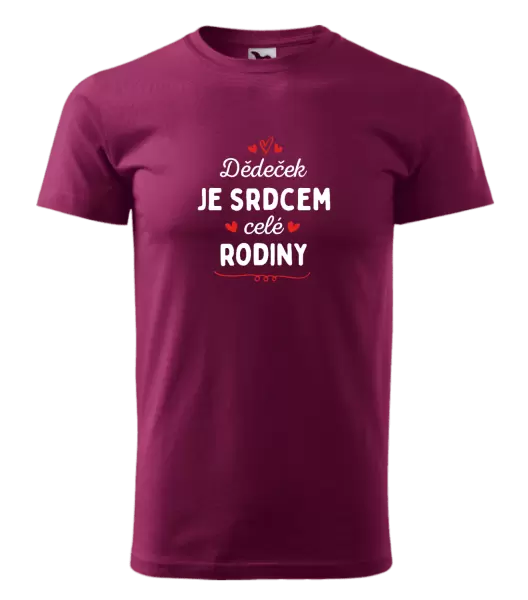 Pánské tričko Dědeček je srdcem celé rodiny