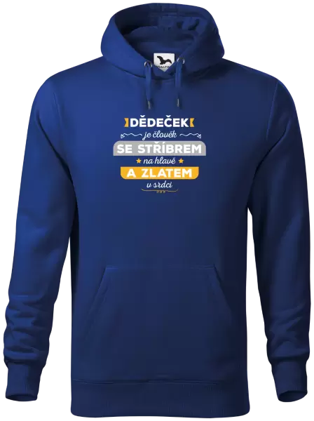 Pánská mikina Dědeček je člověk se stříbrem na hlavě a zlatem v srdci