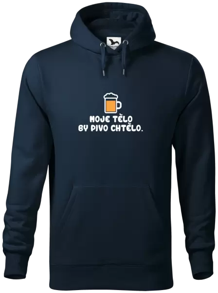 Pánská mikina Moje tělo by pivo chtělo