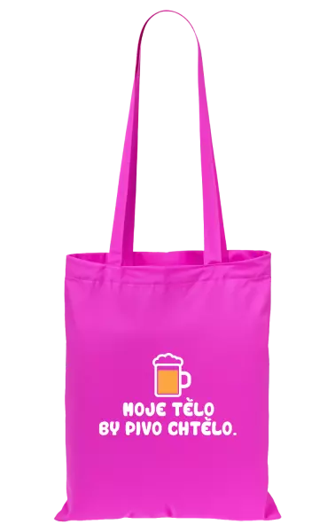 Látková taška Moje tělo by pivo chtělo