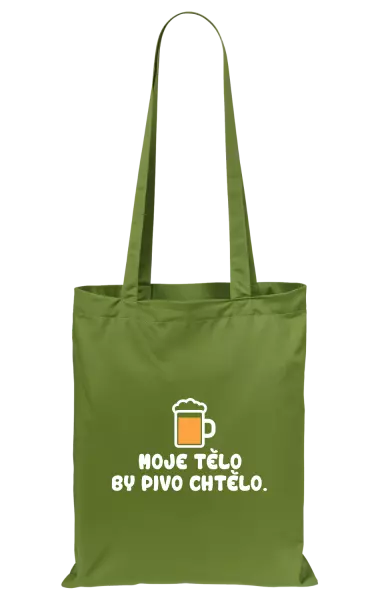 Látková taška Moje tělo by pivo chtělo