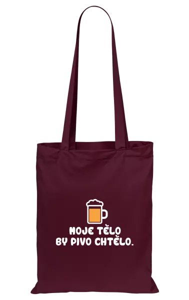 Látková taška Moje tělo by pivo chtělo