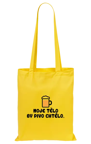 Látková taška Moje tělo by pivo chtělo