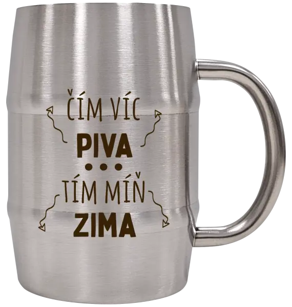 Nerezový chladicí půllitr Čím víc piva, tím míň zima