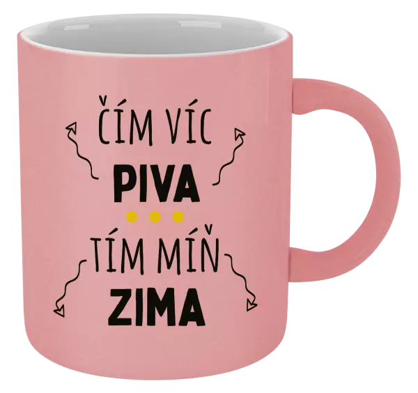 Metalický hrnek Čím víc piva, tím míň zima