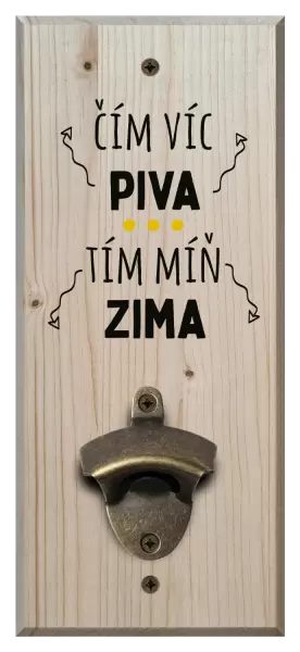 Nástěnný otvírák Čím víc piva, tím míň zima