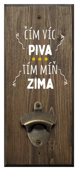 Nástěnný otvírák Čím víc piva, tím míň zima