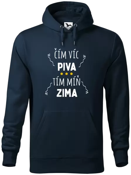 Pánská mikina Čím víc piva, tím míň zima