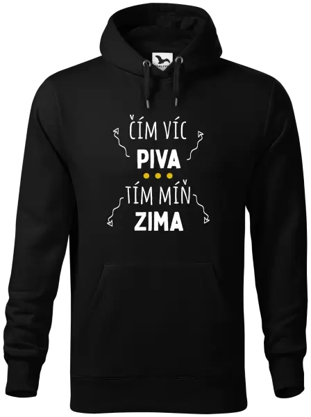 Pánská mikina Čím víc piva, tím míň zima