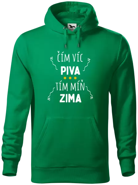 Pánská mikina Čím víc piva, tím míň zima
