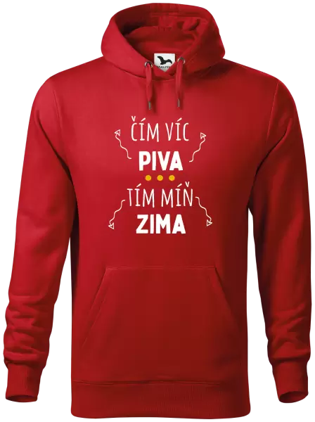 Pánská mikina Čím víc piva, tím míň zima