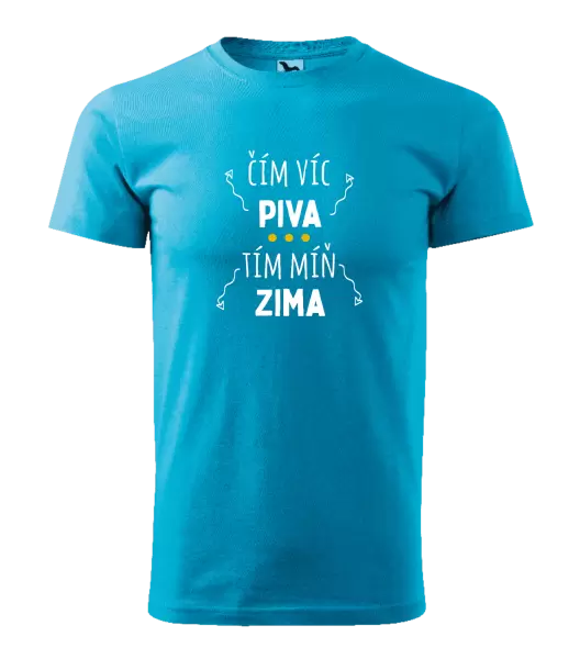 Pánské tričko Čím víc piva, tím míň zima