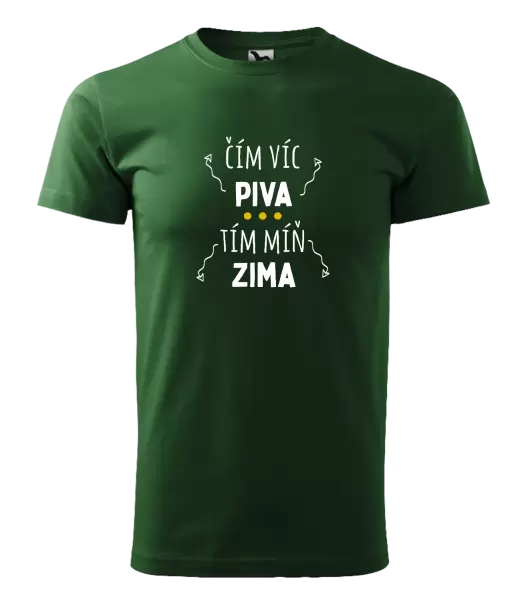Pánské tričko Čím víc piva, tím míň zima