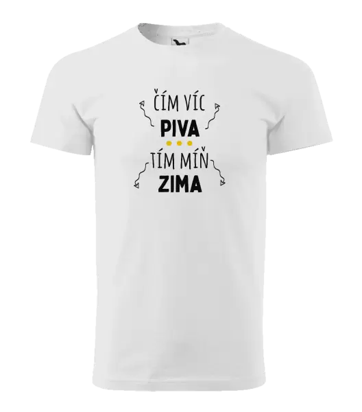 Pánské tričko Čím víc piva, tím míň zima