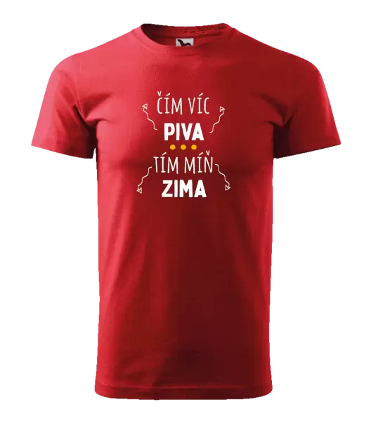 Pánské tričko Čím víc piva, tím míň zima