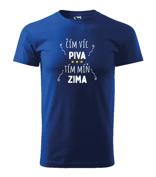 Pánské tričko Čím víc piva, tím míň zima