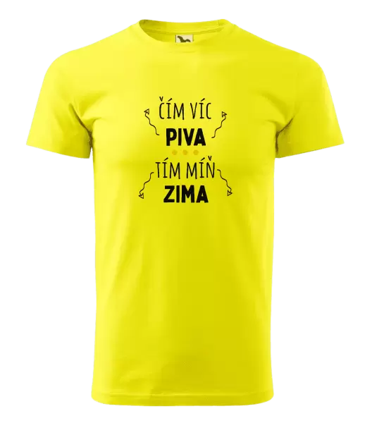Pánské tričko Čím víc piva, tím míň zima