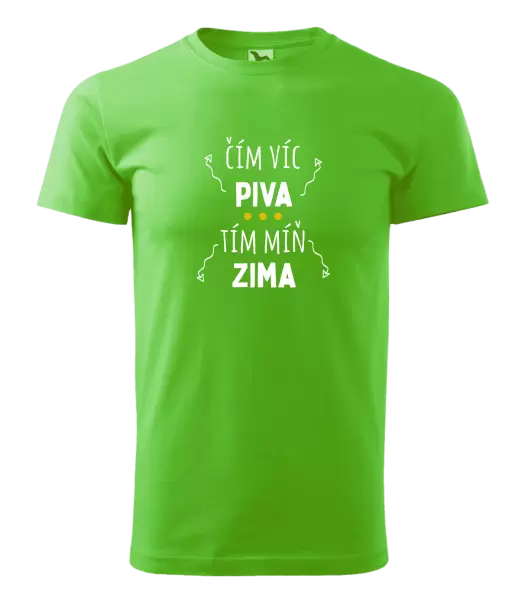 Pánské tričko Čím víc piva, tím míň zima